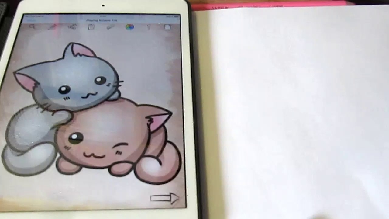 Как нарисовать котят по шагам для детей How to draw playing kittens on the steps for children