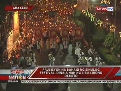SONA: Prusisyon na bahagi ng Sinulog Festival, dinaluhan ng libu-libong deboto