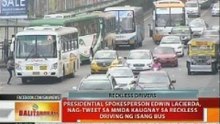 Presidential spokesperson Edwin Lacierda, nag-tweet sa MMDA kaugnay sa reckless driving ng isang bus