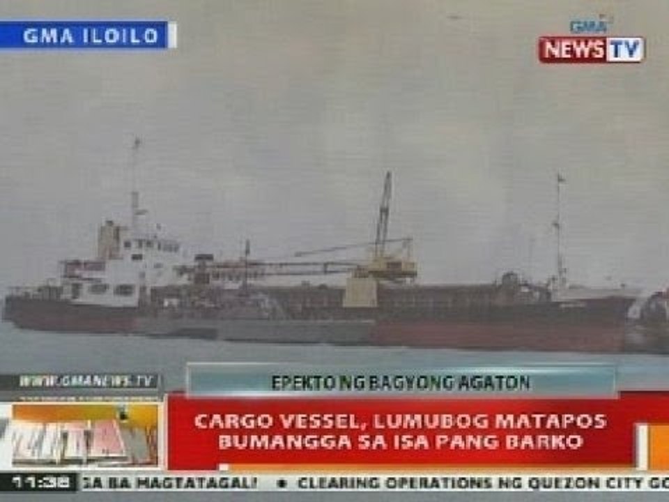 BT: Cargo vessel, lumubog matapos bumangga sa isa pang barko sa Iloilo