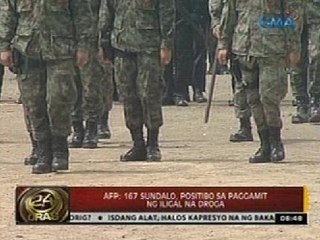 24 Oras: AFP: 167 sundalo, positibo sa paggamit ng iligal na droga