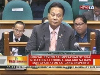 Judicial review sa impeachment trial ni dating CJ Corona, malabo na raw mangyari