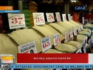 UB: NFA rice, nasa P27-P30 pa rin