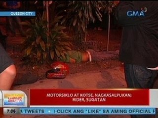 UB: Motorsiklo at kotse, nagsalpukan sa QC; rider, patay