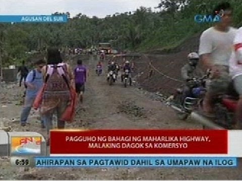 UB: Pagguho ng bahagi ng Maharlika highwa, malaking dagok sa komersyo