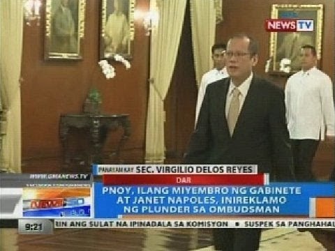 NTG: PNoy, ilang miyembro ng gabinete at Janet Napoles, inireklamo ng plunder sa Ombudsman