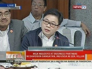 BT: Davidson Bangayan, dumalo sa pagdinig ng Senado kaugnay sa rice smuggling sa bansa