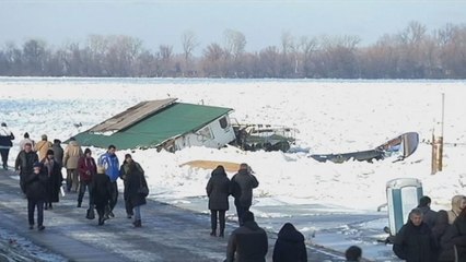 Serbia's cold snap sees the Danube freeze over