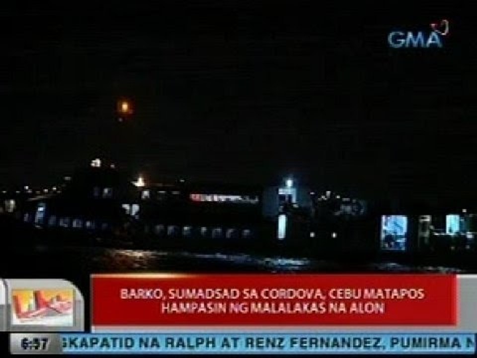 UB: Barko, sumadsad sa Cordova, Cebu matapos hampasin ng malalakas na alon