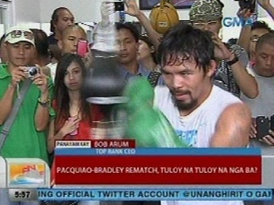 UB: Pacquiao-Bradley rematch, tuloy na tuloy na nga ba?