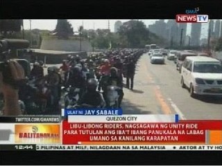 BT: Libu-libong riders, nagsagawa ng unity ride
