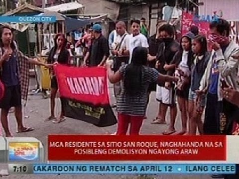 UB: Mga taga Sitio San Roque sa QC, naghahanda na sa posibleng demolisyon ngayong araw