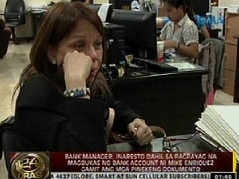 Bank manager, inaresto sa pagpayag na magbukas ng account ni Mike Enriquez gamit ang fake documents