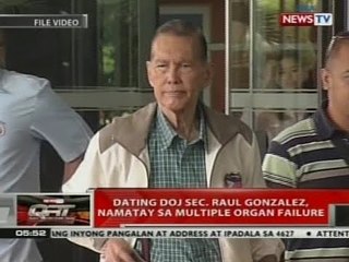 QRT: Dating DOJ Sec. Raul Gonzalez, namatay sa multiple organ failure