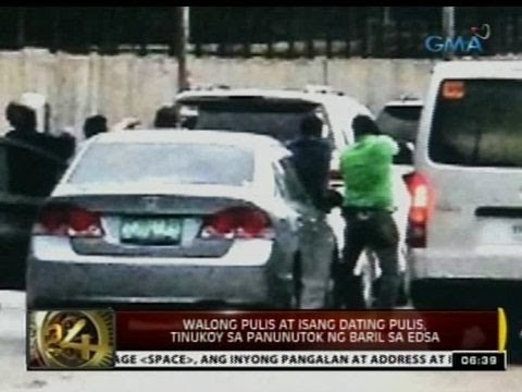 24 Oras: Walong pulis at isang dating pulis, tinukoy sa panunutok ng baril sa EDSA
