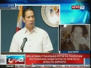Press briefing ng DFA kaugnay sa nakatakdang pag bitay sa ofw na si Joselito Zapanta