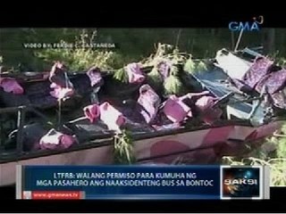 LTFRB: walang permiso para kumuha ng mga pasahero ang naaksidenteng bus sa Bontoc