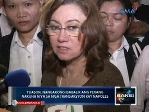 Ruby Tuason, balik-bansa para idiin sa PDAF scam sina Sen. Jinggoy Estrada at Sen. Juan Ponce Enrile