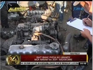 24Oras: Iba't ibang pyesa ng umano'y mga nakaw na jeep, nadiskubre