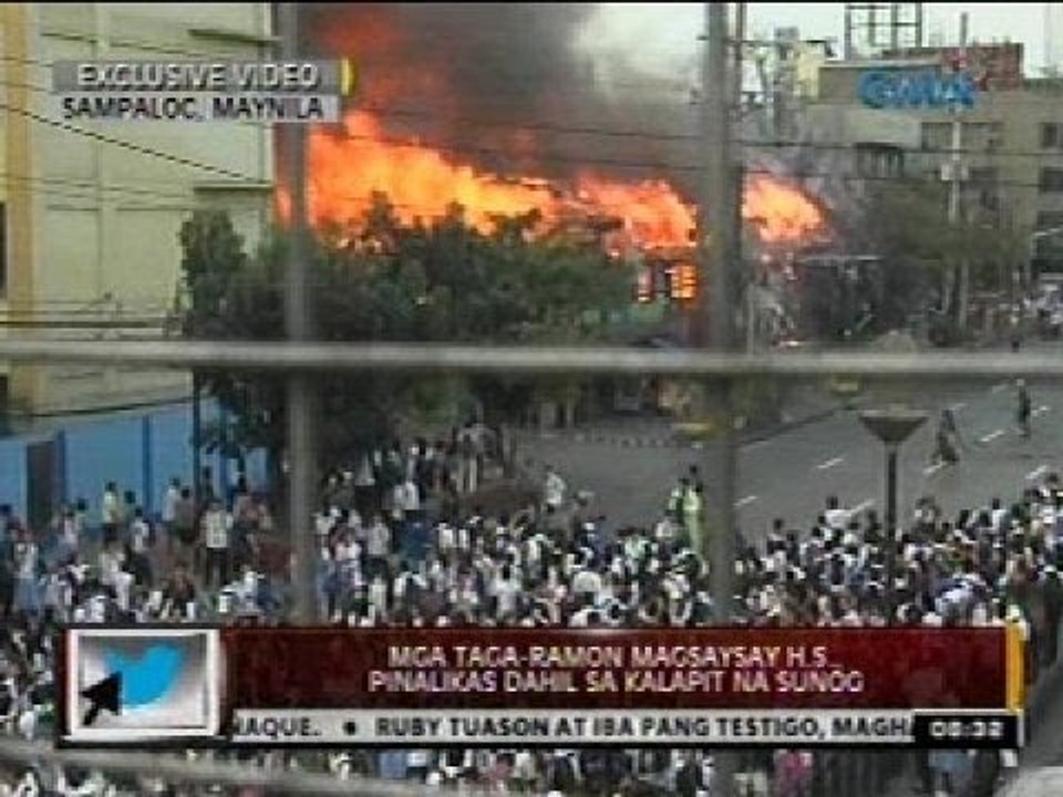 Taga-Ramon Magsaysay H.S., pinalikas dahil sa kalapit na sunog