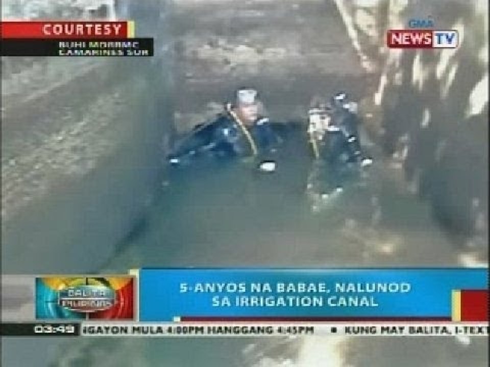 5-anyos na babae, nalunod sa irrigation canal sa Camarines Sur