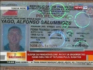 BT: Suspek sa panghoholdap, patay sa engkwentro