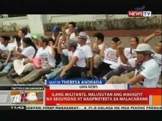 Ilang militante, nalusutan ang mahigpit na seguridad at nagprotesta sa Malacañang
