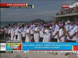 BP: 200 pares, sabay-sabay na nagpakasal sa Hundred Islands sa Pangasinan