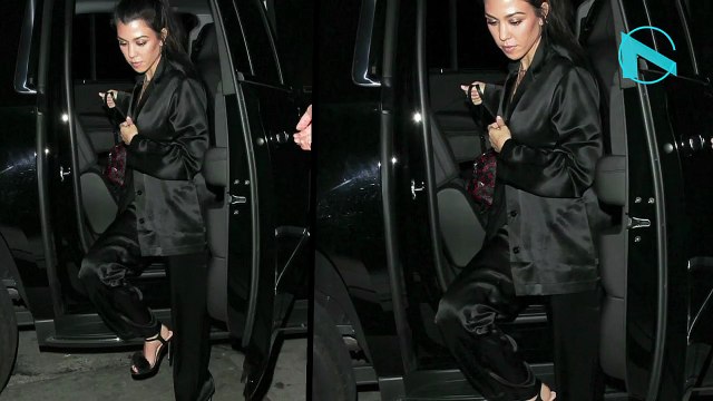 Kourtney Kardashian flashes nipples as she steps out in a sheer bra