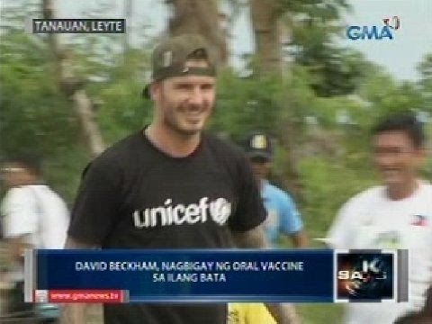 Saksi: David Beckham, naki-football sa mga batang binagyo