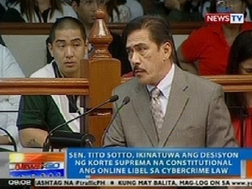 NTG: Sotto, ikinatuwa ang desisyon ng SC na constitutional ang online libel sa Cybercrime Law