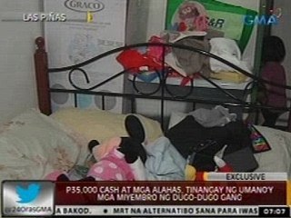 P35,000 cash at mga alahas, tinangay ng umano'y mga miyembro ng dugo-dugo gang