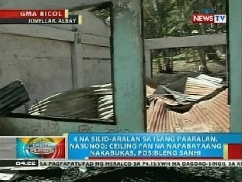 BP: 4 na silid-aralan sa isang paaralan sa Jovellar, Albay, nasunog