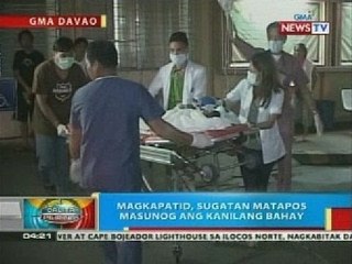 BP: Magkapatid sa Davao City, sugatan matapos masunog ang kanilang bahay
