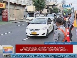 UB: Ilang lane ng Osmeña Highway, isinara na para sa construction ng Skyway stage 3