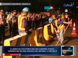 2 southbound lane sa Osmeña highway, isinara na bilang bahagi ng Skyway 3 Project