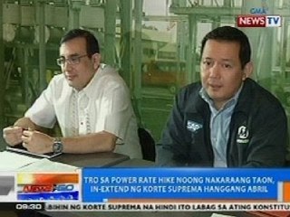 NTG: TRO sa power rate hike noong nakaraang taon, in-extend ng SC hanggang Abril