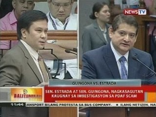 Sen. Estrada at Sen. Guingona, nagkasagutan kaugnay sa imbestigasyon sa PDAF scam
