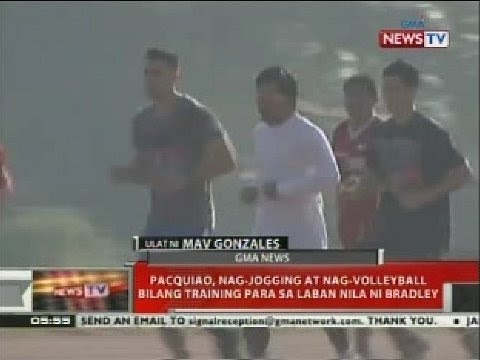 QRT: Pacquiao, nag-jogging at nag-volleyball bilang training para sa laban nila ni Bradley