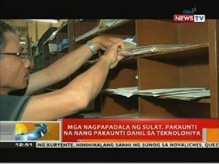 BT: Mga nagpapadala ng sulat, pakaunti na nang pakaunti dahil sa teknolohiya