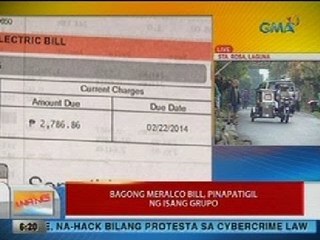 UB: Bagong Meralco bill, pinapatigil ng isang grupo