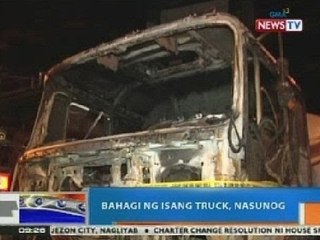 NTG: Bahagi ng isang truck sa QC, nasunog