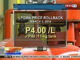 NTG: LPGMA, nagpatupad ng rollback sa presyo ng kanilang LPG