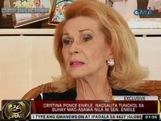 24 Oras: Mrs. Enrile, may sinugod daw noong karelasyon ng senador