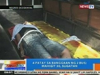 NTG: 4 patay sa banggaan ng 2 bus sa Negros Occidental; mahigit 30, sugatan