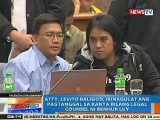 NTG: Baligod, ikinagulat ang pagtanggal sa kanya bilang legal counsel ni Benhur Luy