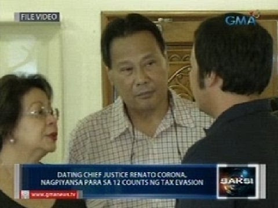 Saksi: Dating Chief Justice Renato Corona, nagpiyansa para sa 12 counts ng tax evasion