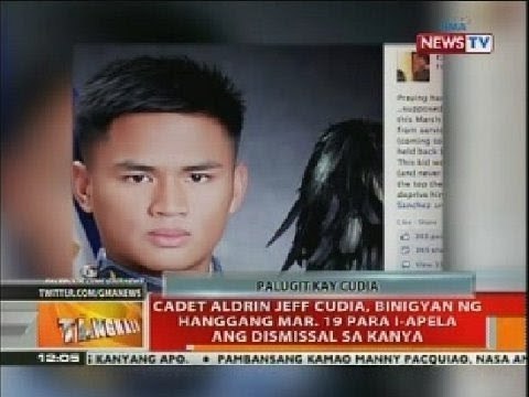 BT: Cadet Aldrin Jeff Cudia, binigyan ng hanggang March 19 para i-apela ang dismissal sa kanya
