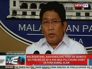 Malcañang, naniniwalang hindi na iboboto ng publiko sa 2016 ang mga pulitikong dawit sa PDAF scam