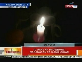 BT: 10 oras na brownout, naranasan sa ilang lugar
